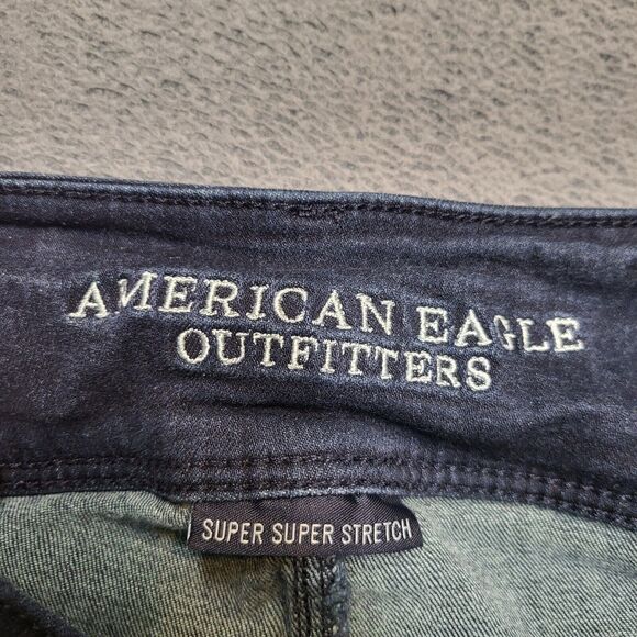 American Eagle Jeans Girls 10 Blue High Rise Jegging Distressed Stretch Denim - Picture 3 of 11